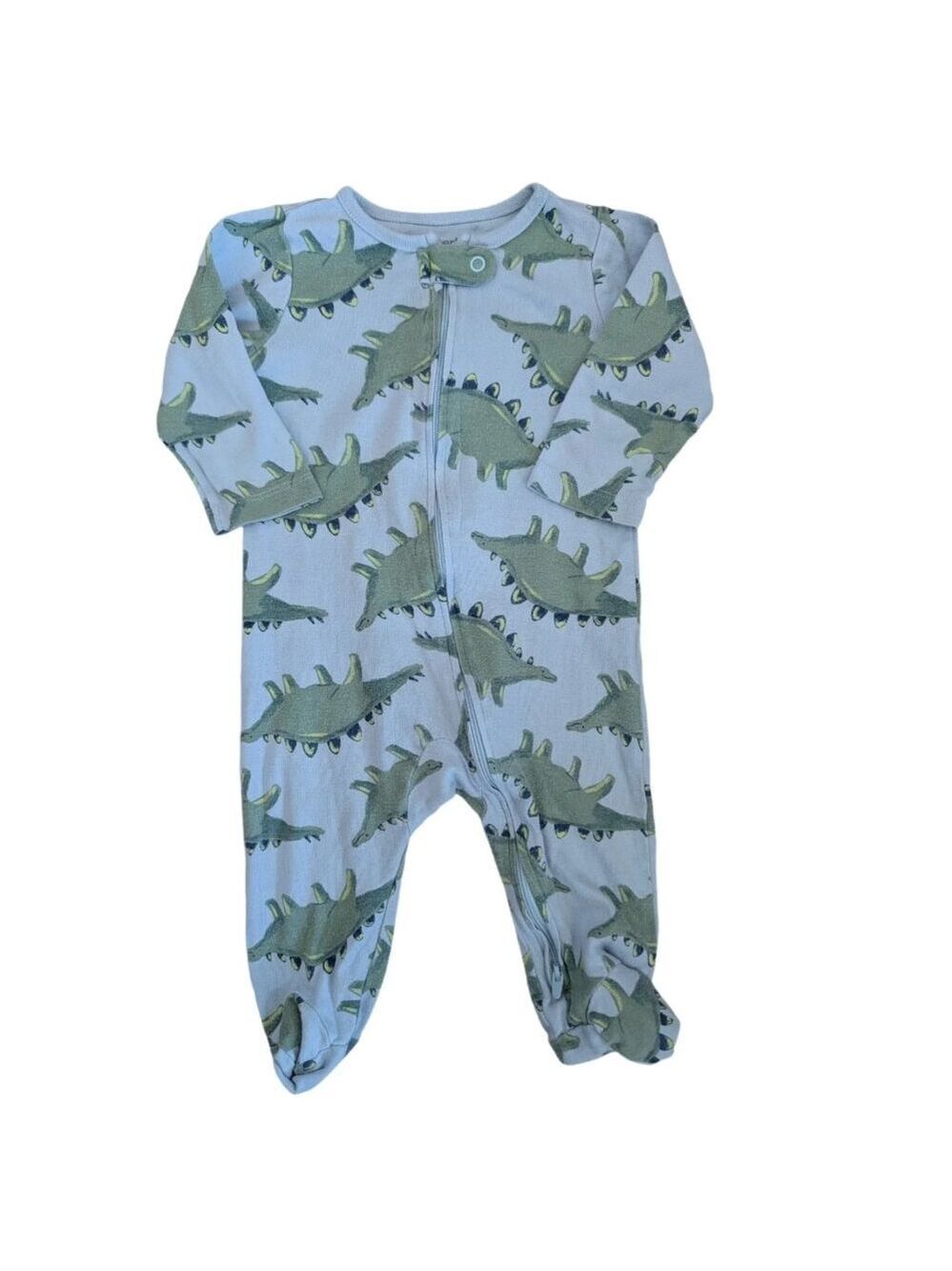 🩵 4/$20 Carter's Blue & Green Dinosaur Footie Sleeper 6-9m